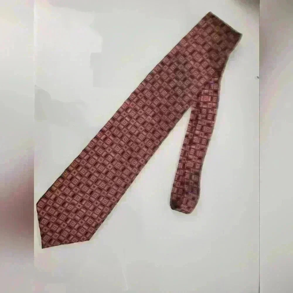 VALENTINO RICH silk tie.  Bronze/navy/ black. - Picture 5 of 5
